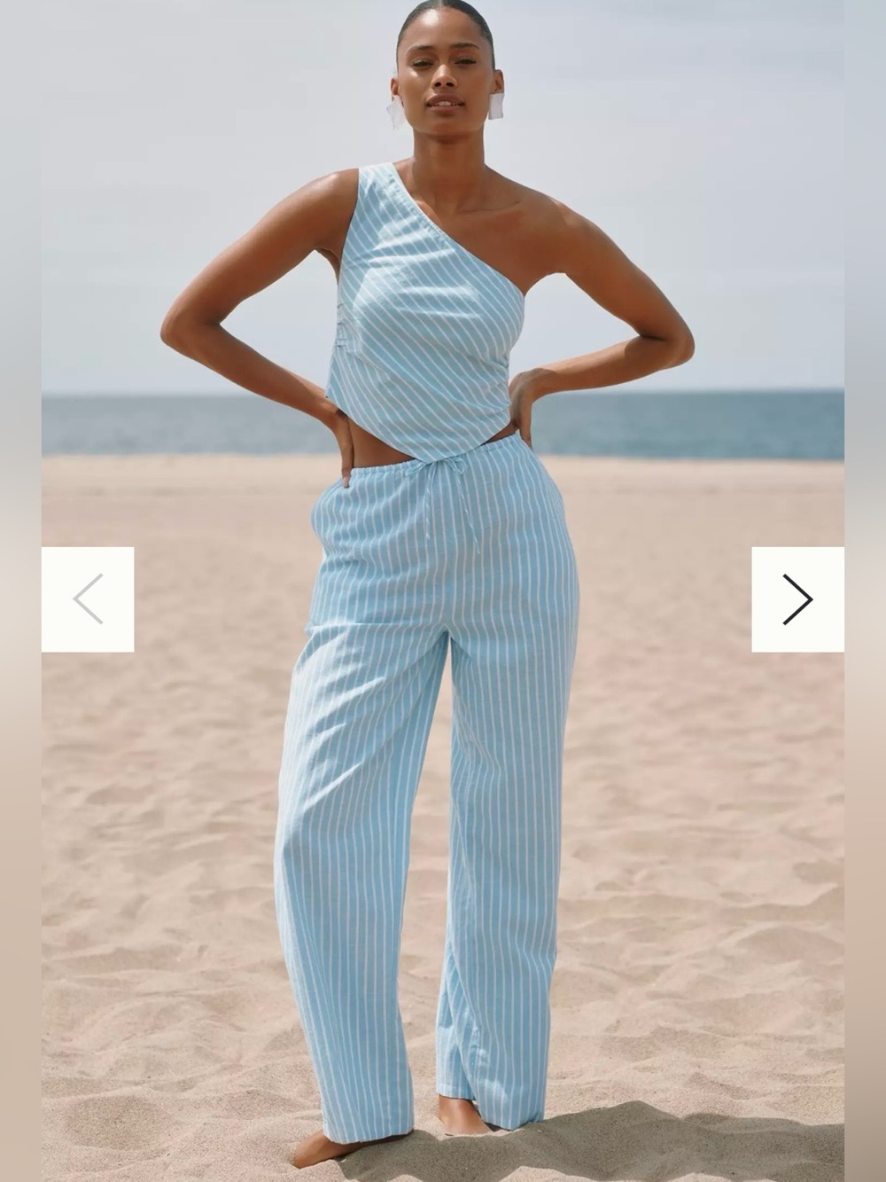LSPACE Corey Linen Blend Mid-Rise Wide-Leg Pants small - medium NEW